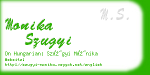 monika szugyi business card